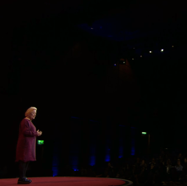 Margaret Heffernan delivers a TED talk.