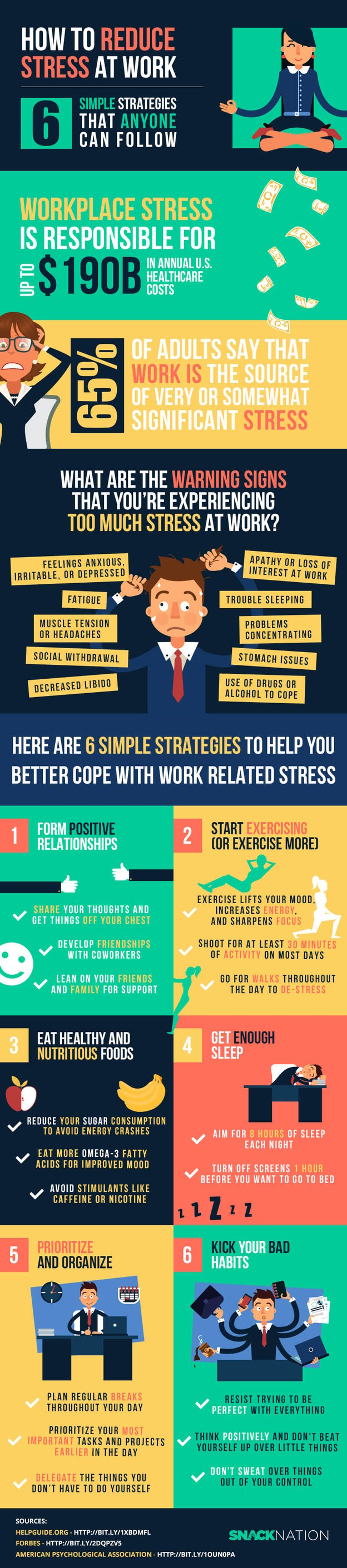 How to reduce work stress - infographic