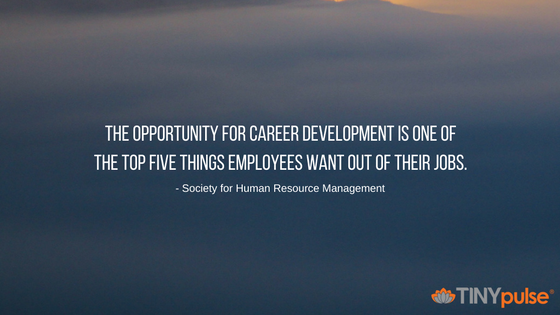 The opportunity for career development is one of the top five things employees want out of their jobs